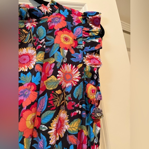 Colorful Floral Ruffle Mini Dress - Picture 6 of 7